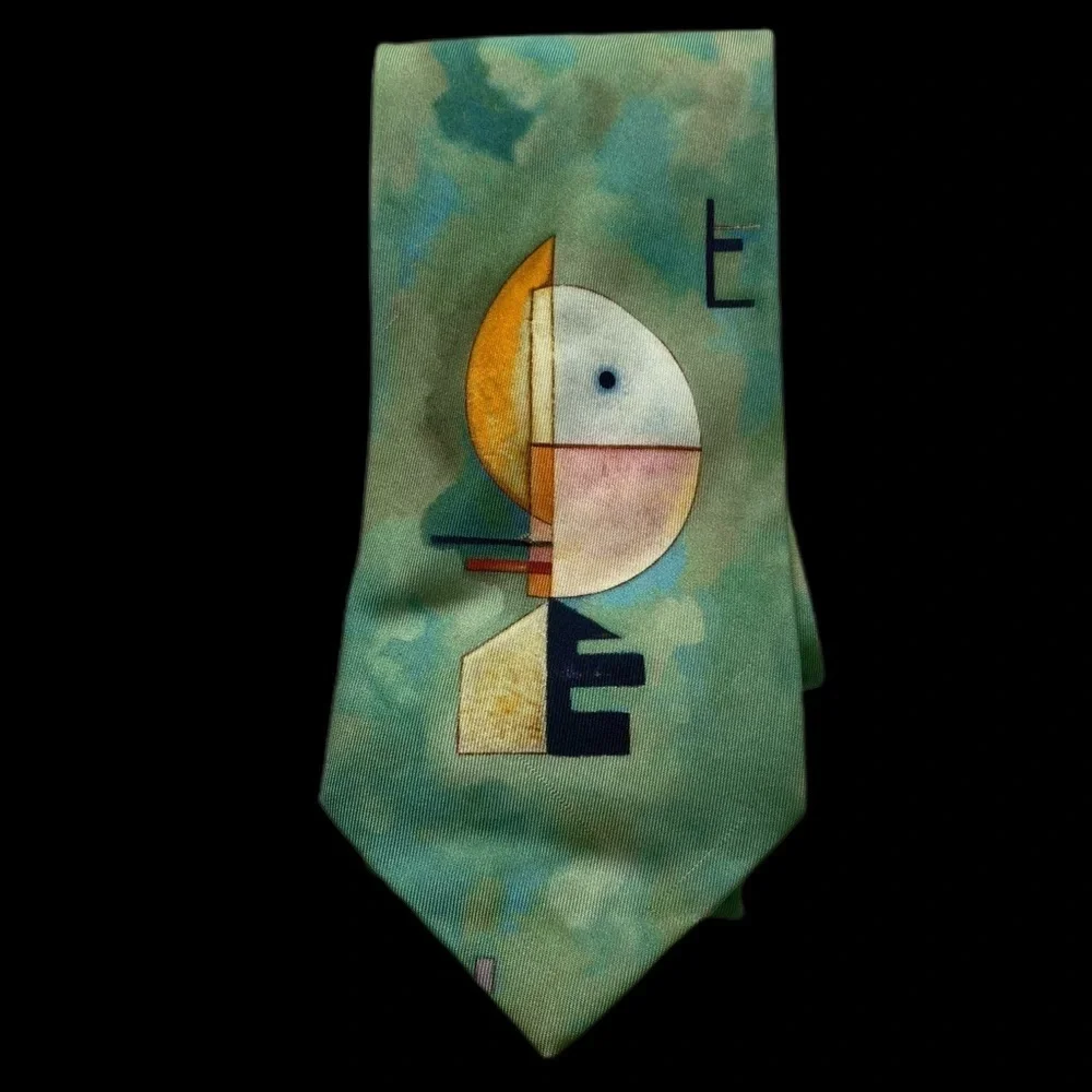 Peggy Guggenheim Collection 100% Silk Geometric Design Tie - Green
